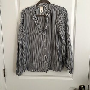 Super cute and cozy striped shirt. Button down